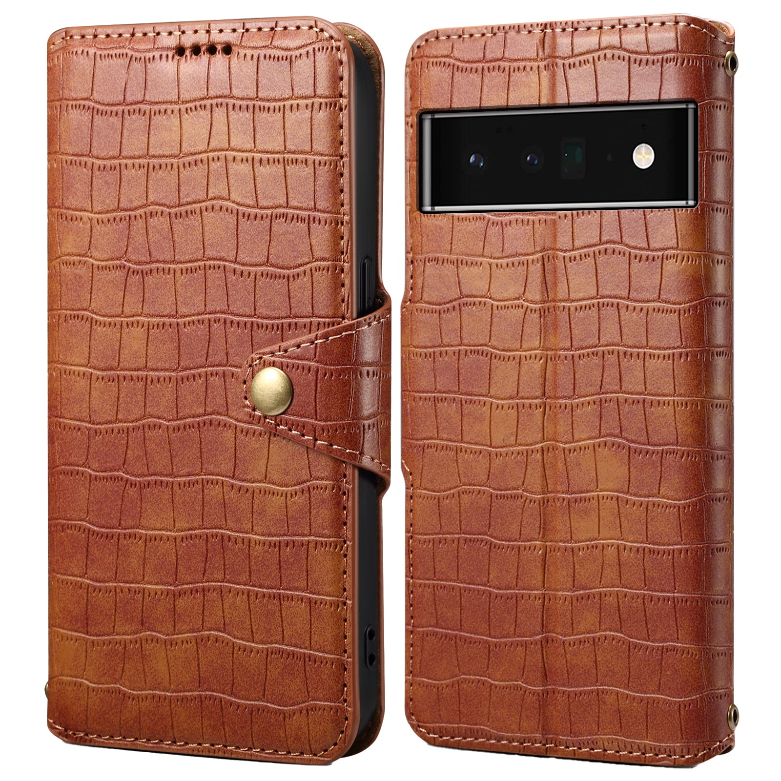 For Google Pixel 6 Pro 5G Case Crocodile Texture Stand Phone Wallet Cover For Google Pixel 6 Pro 5G Case Crocodile Texture Stand Phone Wallet Cover